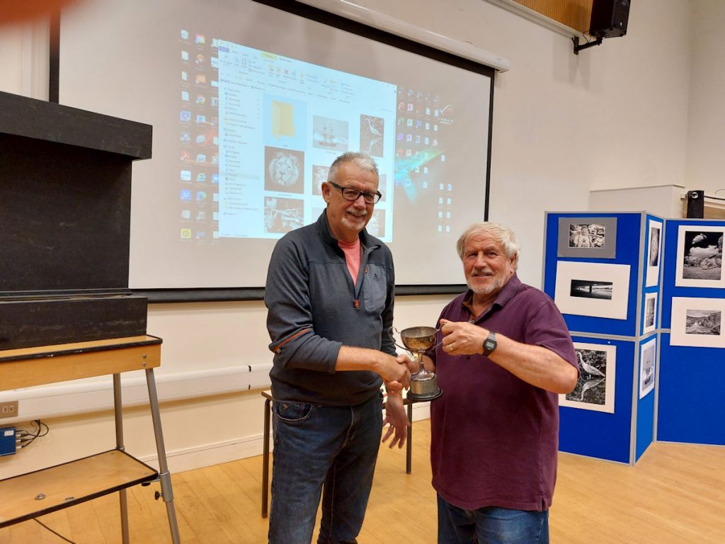Chris Baldwin receives the Brantwood Cup